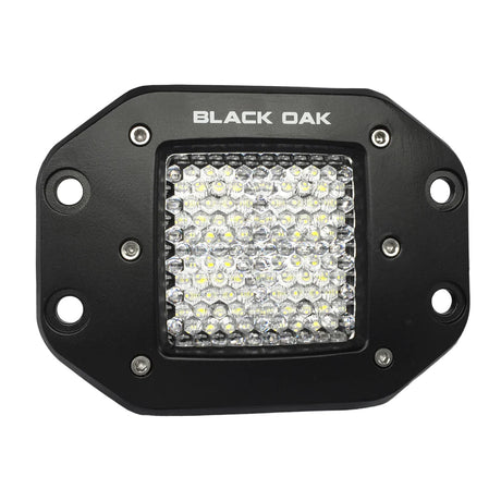 Black Oak 2 Flush Mount LED Pod Light  Flood Optics  Black Housing  Pro Series 30