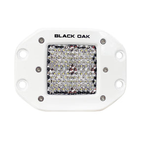 Black Oak 2 Marine Flush Mount LED Pod Light  Diffused Optics  White Housing  Pro Series 30