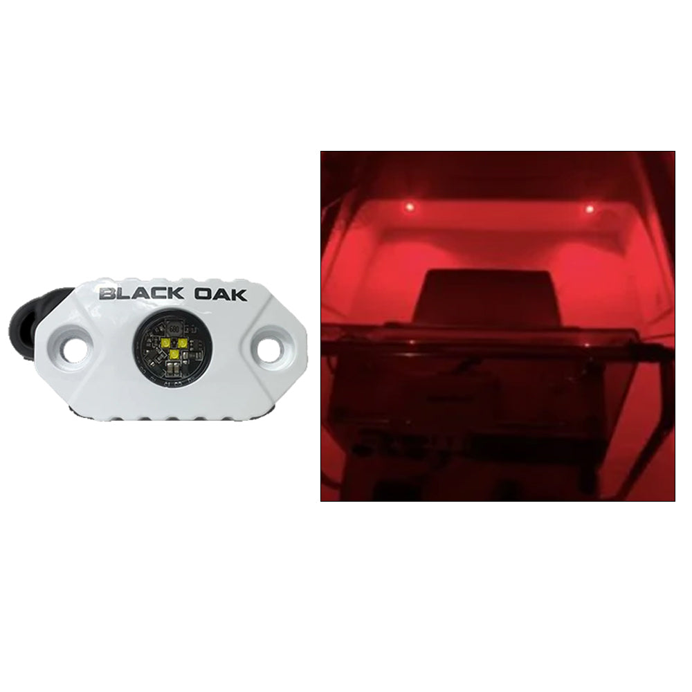 Black Oak Rock Accent Light  Red LEDs  White Housing