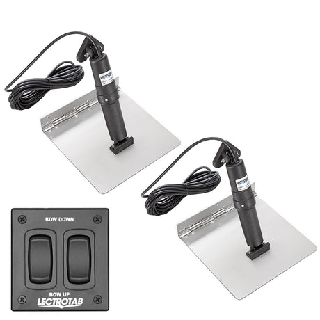 Lectrotab XKA Stainless Steel Trim Tab Kit wRocker Switch  12 x 18