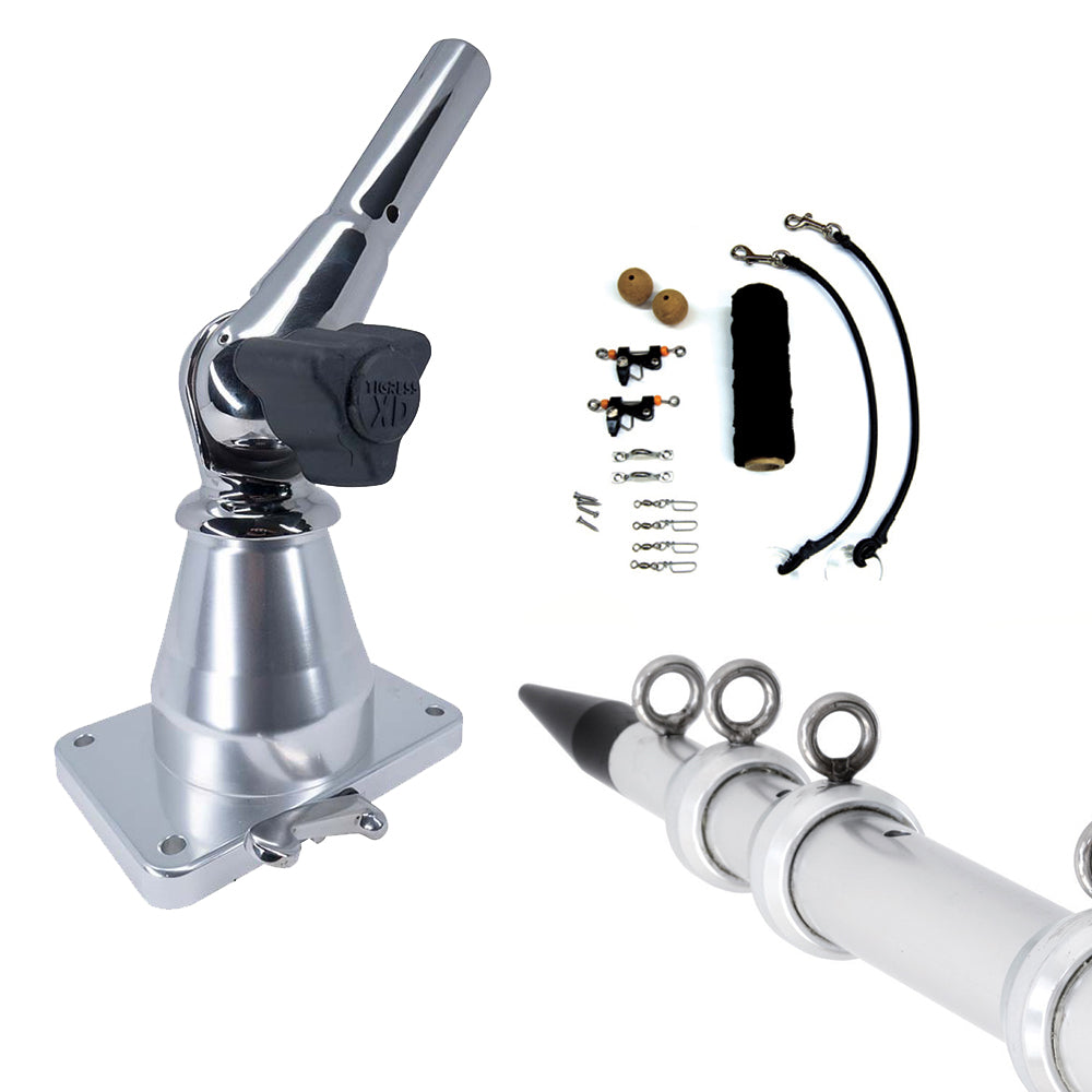 Tigress XD Bay Series Top Mount System  15  Aluminum Silver Outriggers Deluxe Rigging Kit