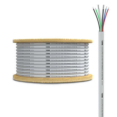 DS18 Marine Tinned OFC 18GA RGB Wire w16GA Speaker Wire  100 Spool
