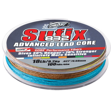 Sufix 832 Advanced Lead Core  12lb  10Color Metered  100 yds