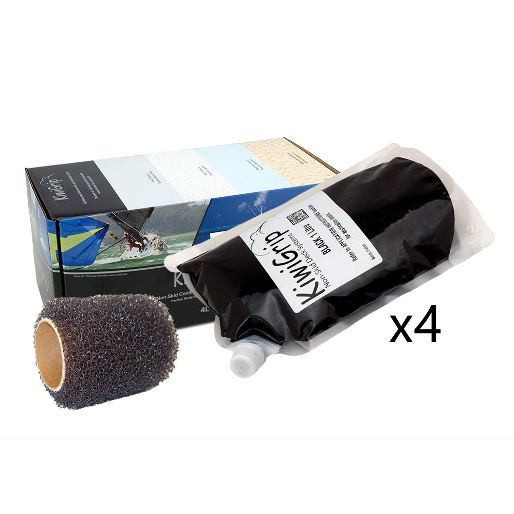 KiwiGrip 4  1 Liter Pouches  Black with 4 Roller