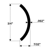 TACO Hollow Back 304 Stainless Steel Rub Rail Insert 34 x 6