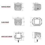 RIGID Industries DSeries PRO Flood Diffused Surface Mount Black Light  Pair