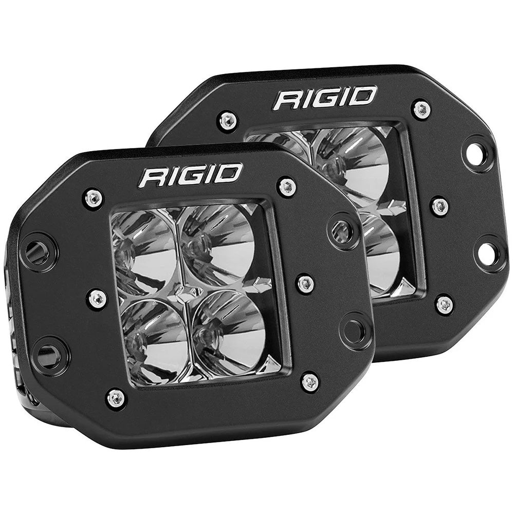 RIGID Industries DSeries PRO Flood Flush Mount Black Light  Pair