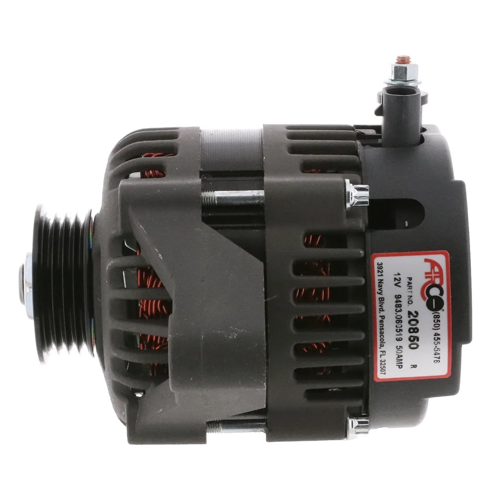 ARCO Marine Premium Replacement Outboard Alternator wMultiGroove Pulley  12V 50A
