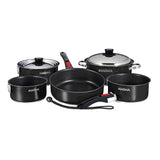 Magma Nestable 10 Piece Induction NonStick Enamel Finish Cookware Set  Jet Black