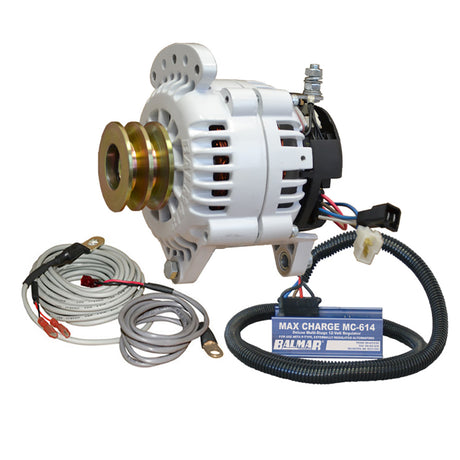 Balmar Alternator 100 AMP Kit 12V 315 Dual Foot Saddle Dual Pulley Regulator  Temp Sensor