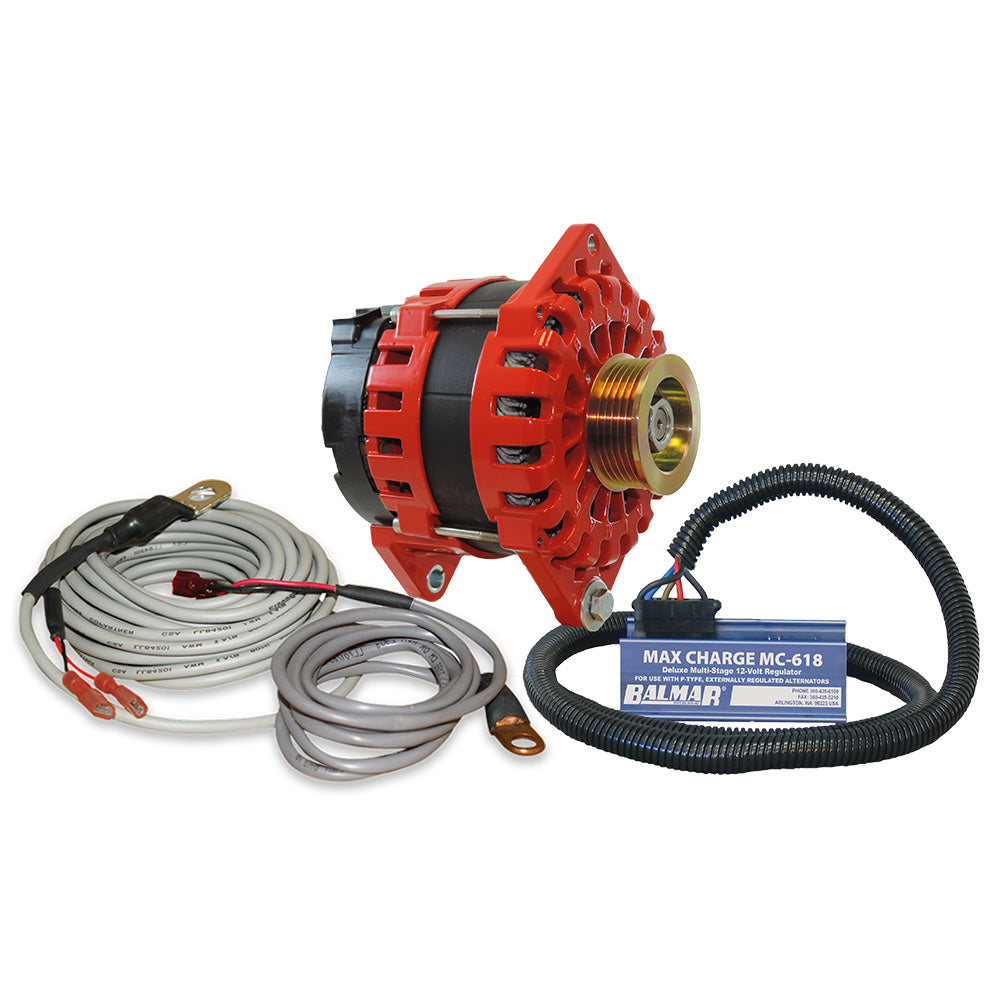 Balmar Alternator 250 AMP Kit 12V 315 Dual Foot Saddle K6 Pulley Regulator  Temp Sensor