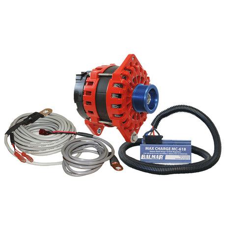 Balmar Alternator 250 AMP Kit 12V 315 Dual Foot Saddle J10 Pulley Regulator  Temp Sensor