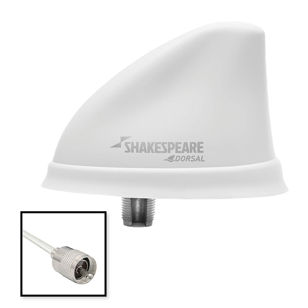 Shakespeare Dorsal Antenna White Low Profile 26 RGB Cable wPL259