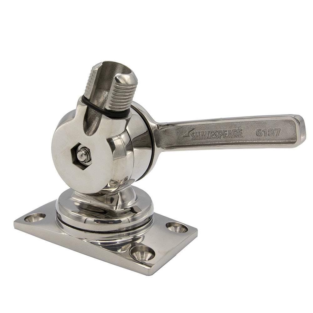 Shakespeare 6187 Sleek  Compact Stainless Steel Rotatable 4Way Ratchet Mount