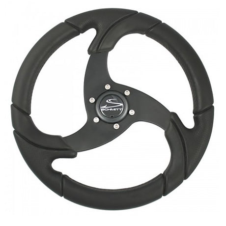 Schmitt Marine Folletto 142 Wheel  Black Polished Polyurethane  34 Tapered Shaft wBlack Center Cap