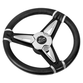 Schmitt Marine PU50 14 Wheel  Chrome Cap  Spoke Inserts  Black Spokes  34 Tapered Shaft