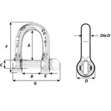 Wichard Not SelfLocking D Shackle  14mm Diameter  916