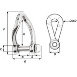 Wichard SelfLocking Twisted Shackle  10mm Diameter  1332
