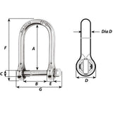 Wichard SelfLocking Large Opening Shackle  10mm Diameter  1332
