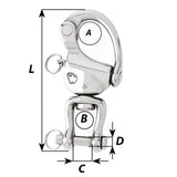 Wichard HR Snap Shackle With Clevis Pin Swivel  120mm Length  42332