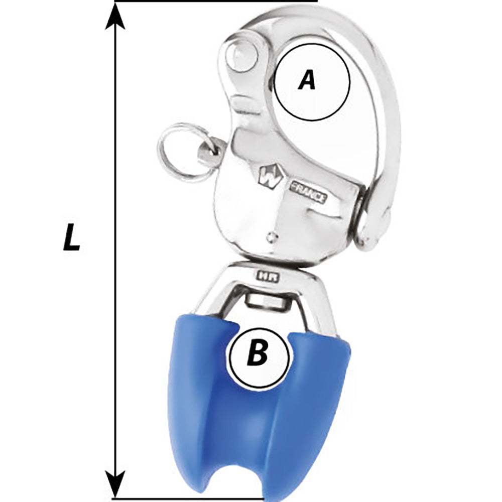 Wichard HR Snap Shackle With Thimble Eye  110mm Length  42164