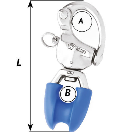 Wichard HR Snap Shackle With Thimble Eye  110mm Length  42164