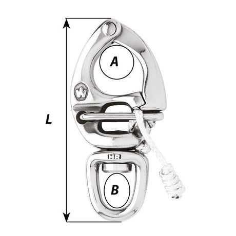 Wichard HR Quick Release Snap Shackle With Swivel Eye  90mm Length  33564