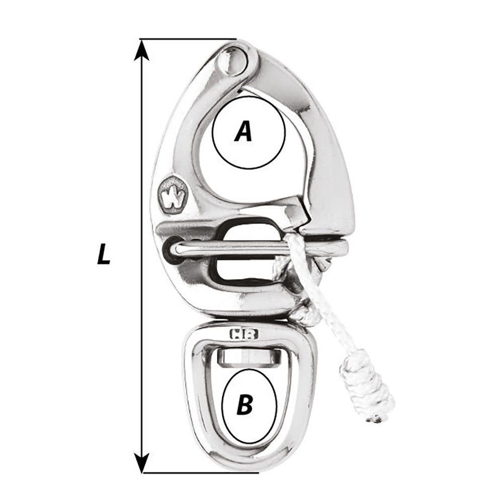 Wichard HR Quick Release Snap Shackle With Swivel Eye  130mm Length  518