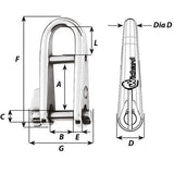 Wichard HR Key Pin Shackle With Bar  6mm Pin Diameter