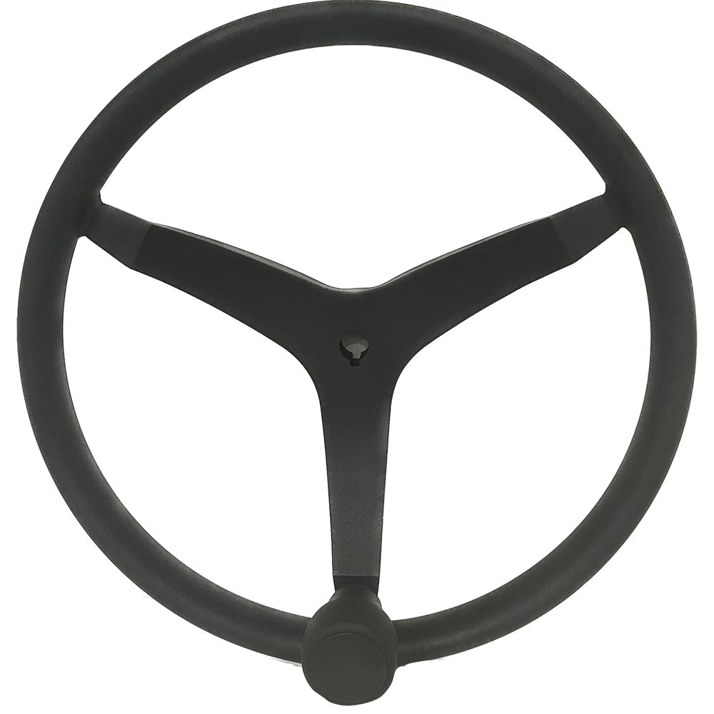 Uflex  V46  135 Stainless Steel Steering Wheel wSpeed Knob  Black
