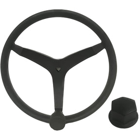 Uflex  V46  135 Stainless Steel Steering Wheel wSpeed Knob  Chrome Nut  Black