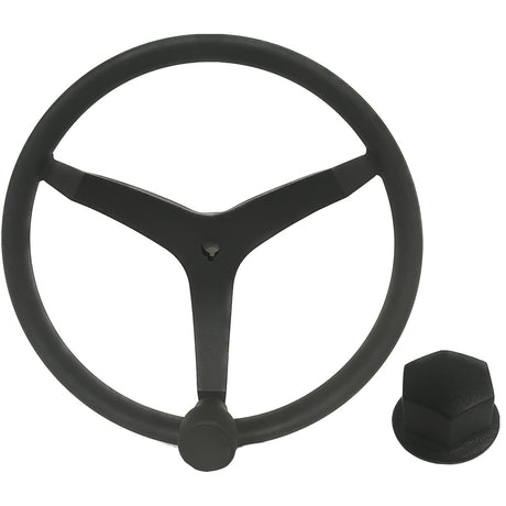 Uflex  V46  135 Stainless Steel Steering Wheel wSpeed Knob  Chrome Nut  Black