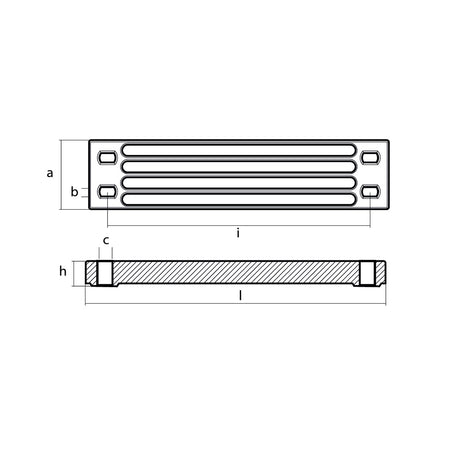 Tecnoseal Zinc Yamaha Bar Anode fEngine Bracket
