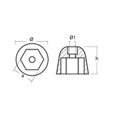 Tecnoseal Zinc Sidepower  Sleipner Propeller Nut Anode