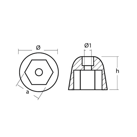 Tecnoseal Zinc Sidepower  Sleipner Propeller Nut Anode