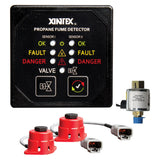 FireboyXintex Propane Fume Detector 2 Channel 2 Sensors Solenoid Valve  Control  20 Cable  24V DC