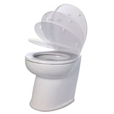 Jabsco Deluxe Flush 14 Angled Back 12V Freshwater Electric Marine Toilet wSolenoid Valve  Soft Close Lid