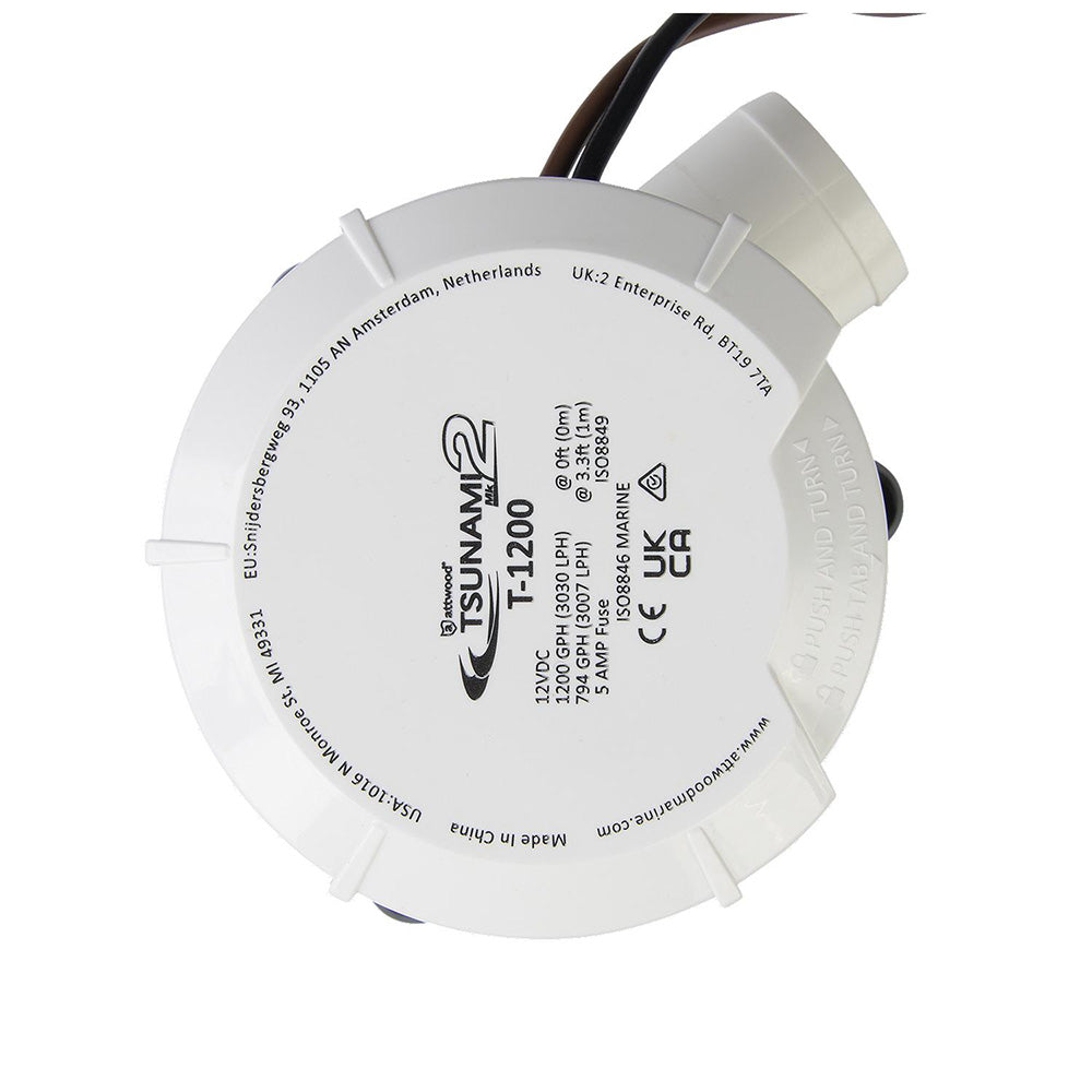 Attwood Tsunami MK2 Manual Bilge Pump  T1200  1200 GPH  12V