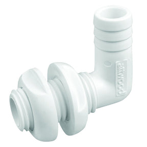 Attwood White Plastic 90 Degree ThruHull Connector  34 Inner Diameter
