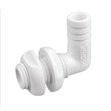 Attwood White Plastic 90 Degree ThruHull Connector  118 Inner Diameter