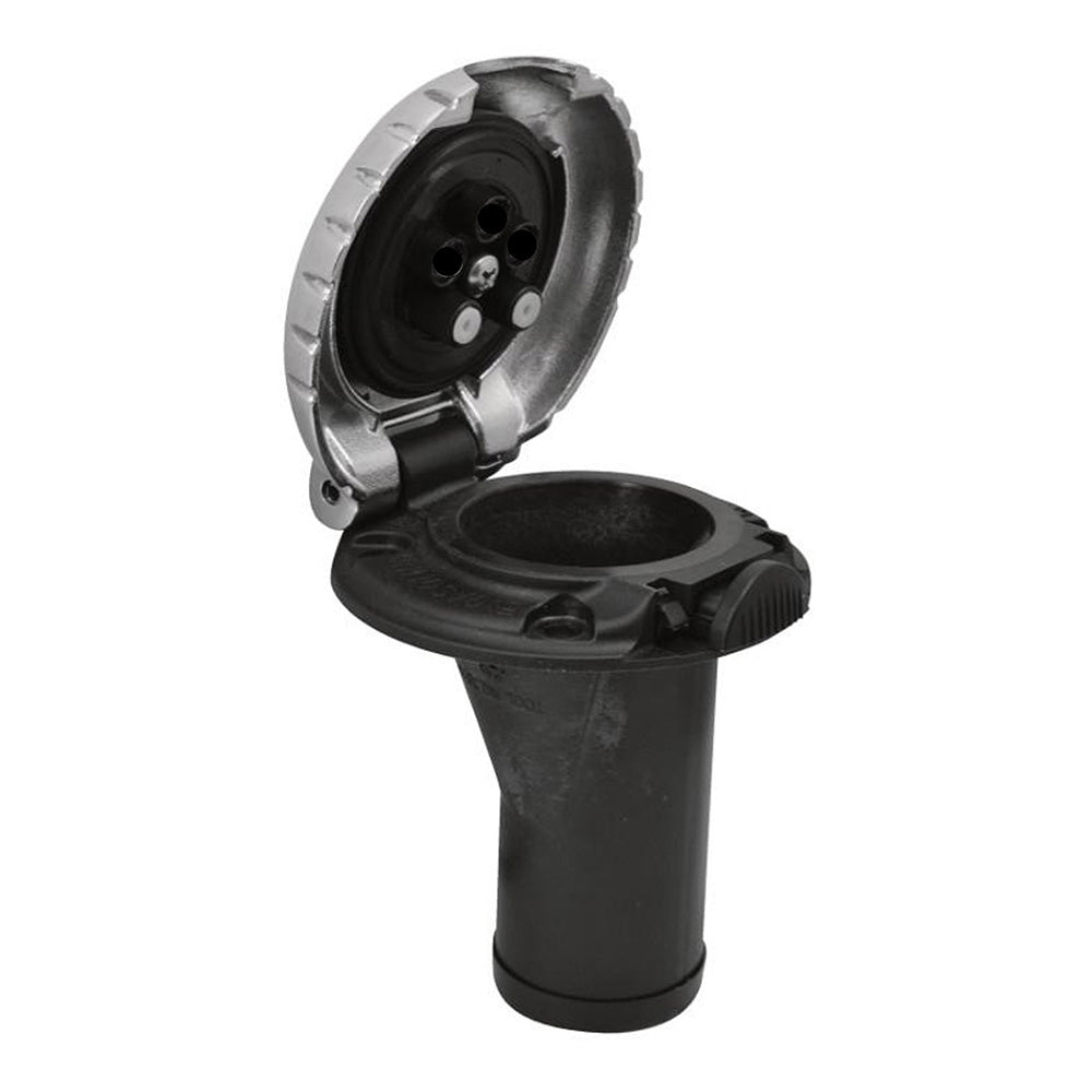 Attwood Deck Fill fCarbon Canister System  Straight Body  Scalloped Chrome Cap