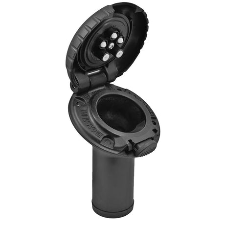 Attwood Deck Fill fCarbon Canister System  Angled Body  Scalloped Black Plastic Cap