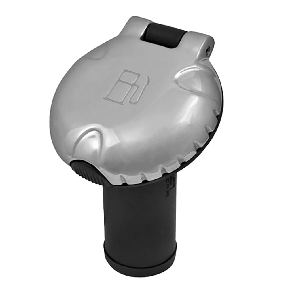 Attwood Deck Fill fCarbon Canister System  Angled Body  Scalloped Chrome Cap