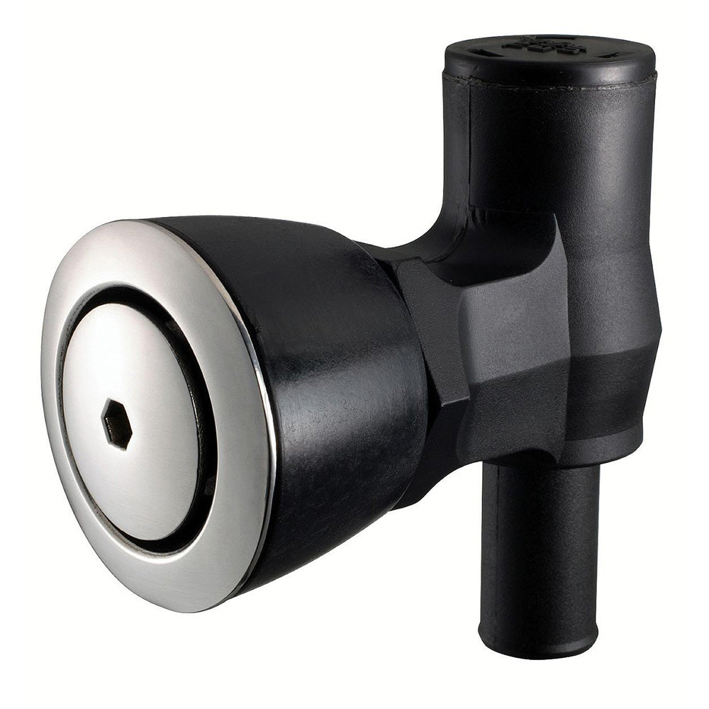 Attwood 90 PTrap Fuel Tank Vent  Flush Mount  Black wStainless Steel Vent Head