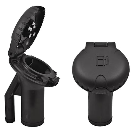 Attwood Deck Fill fPressure Relief Systems  Angled Body  Scalloped Black Plastic Cap