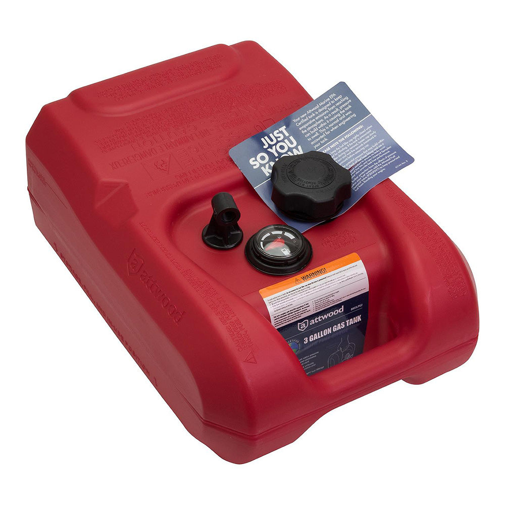 Attwood Portable Fuel Tank  3 Gallon wGauge