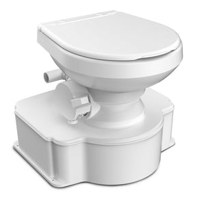 Dometic White M65 Marine Gravity Toilet  Standard Seat Size wFoot Pedal