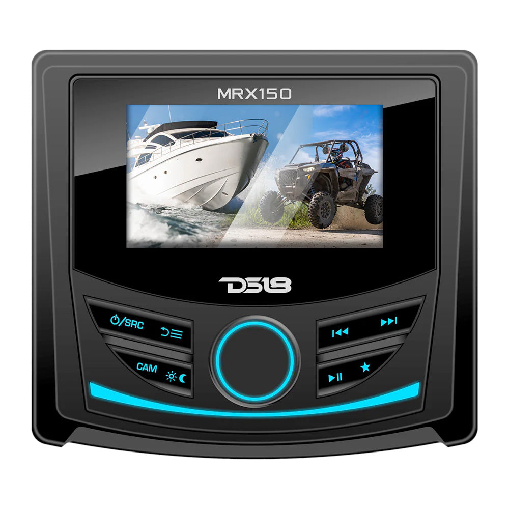 DS18 MRX150 2 Zone Marine  Powersports Head Unit w3 Color TFT Display  Bluetooth  4 x 40W