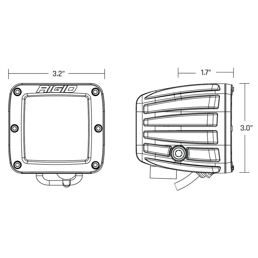 RIGID Industries DSeries Spot wAmber Pro Lens  Pair