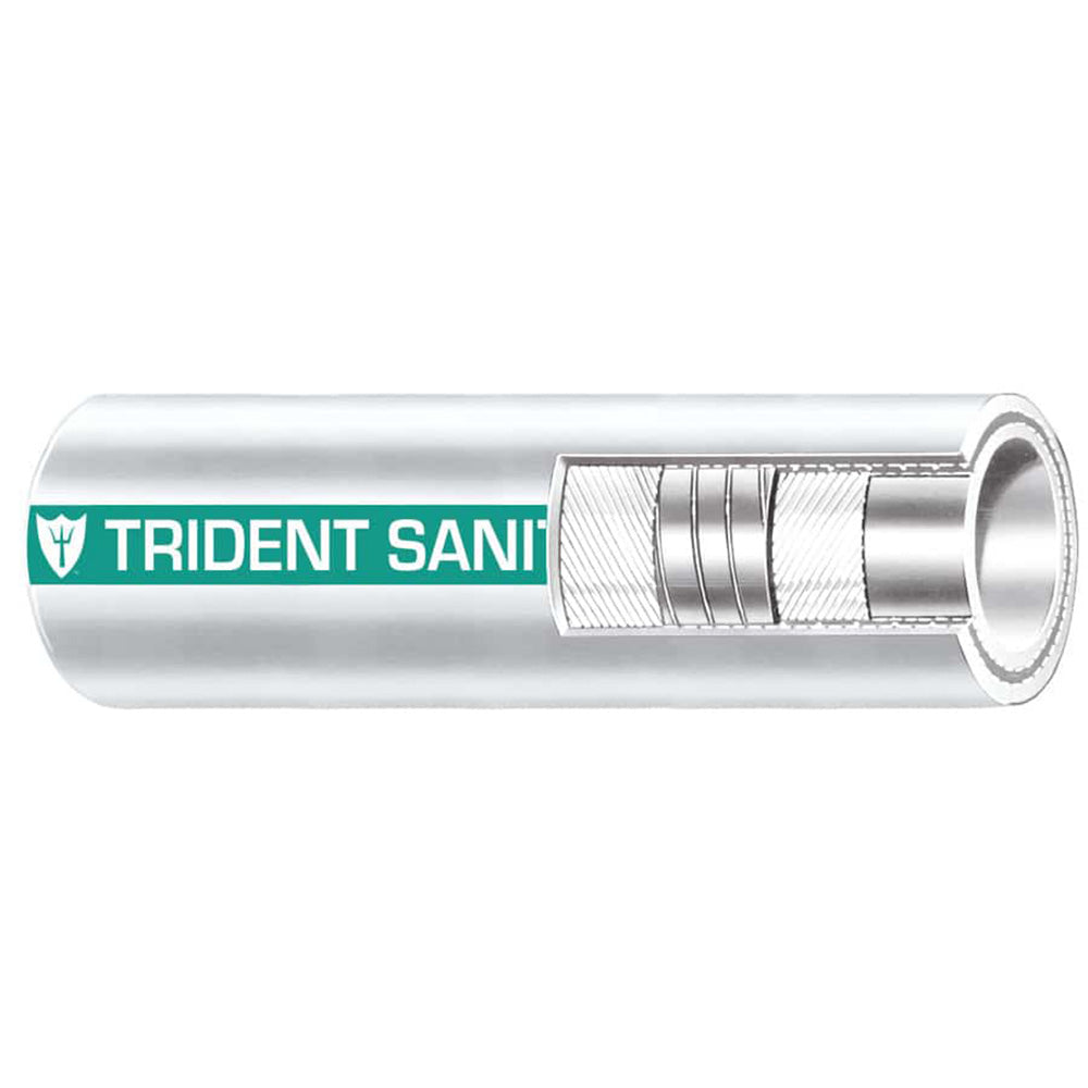 Trident Marine 112 x 50 Coil Premium Marine Sanitation Hose  White wGreen Stripe